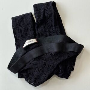 Gucci Midnight Black Lace Footless Leggings